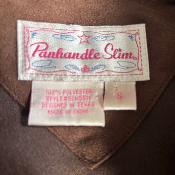 Vintage Panhandle Slim Faux Suede Leather Fringe Jacket Western Cowgirl Small - Picture 8 of 10